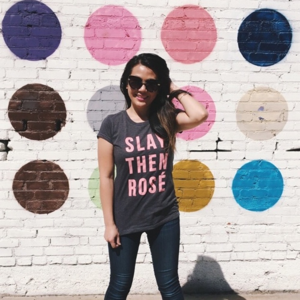 Host Pick💞 Slay Then Rosé Graphic T-Shirt💖🍷